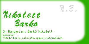 nikolett barko business card