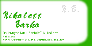 nikolett barko business card